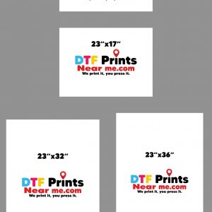 DTF print sizes