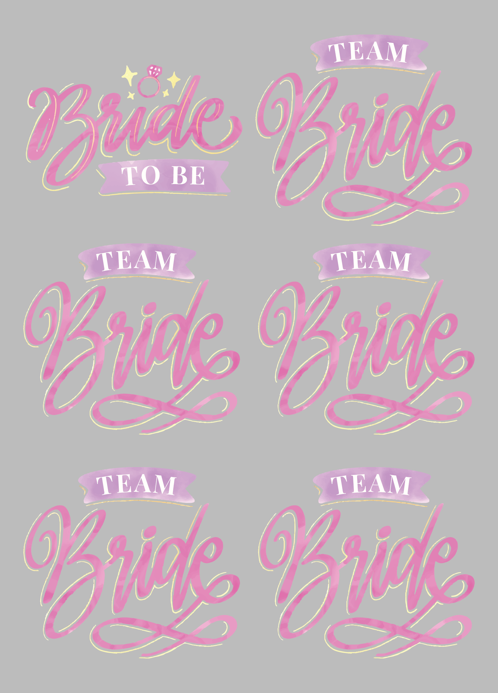 Bride to be and Team Bride - RTP DTF Transfer | DTF Prints Near me